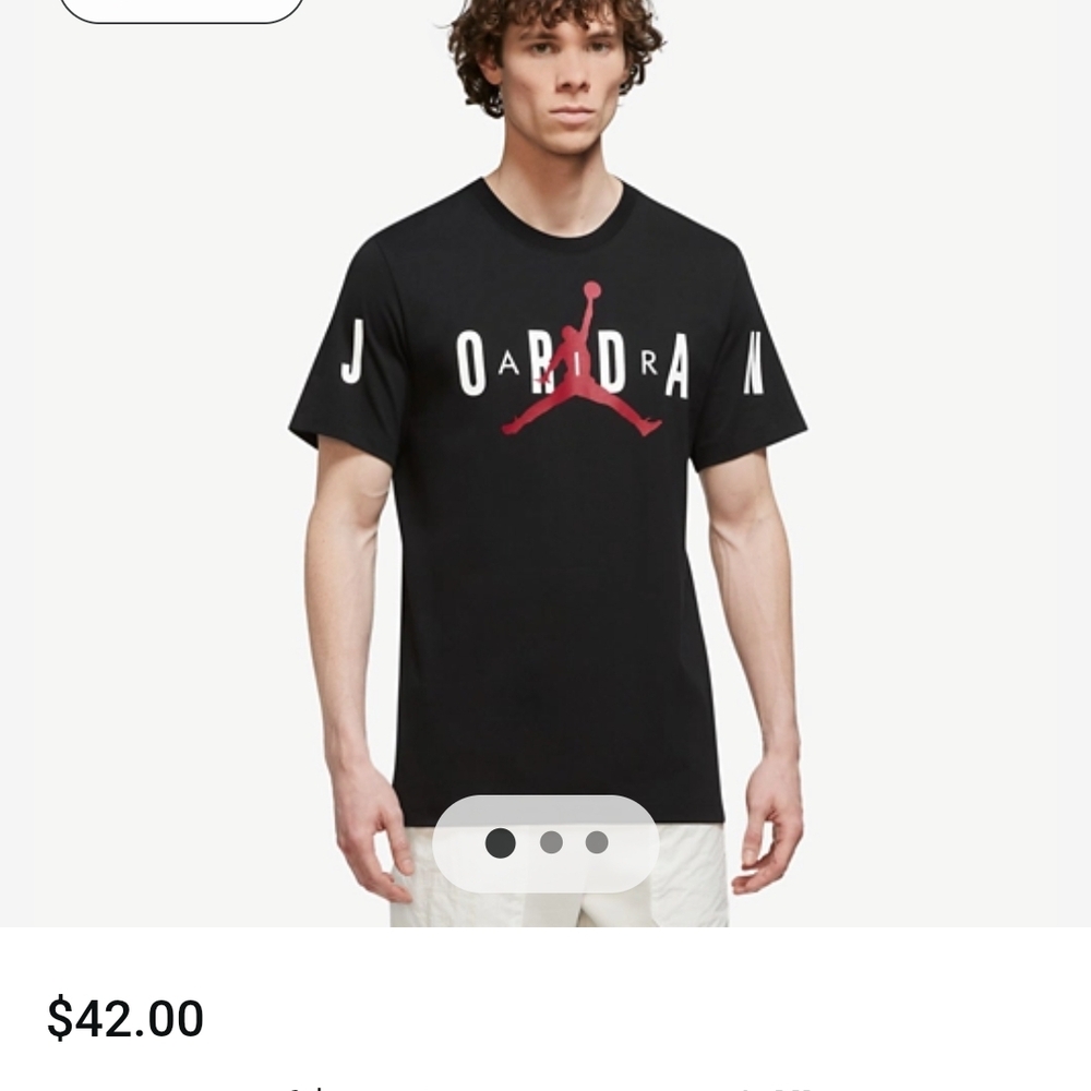 Jordan Black and Red Short Sleeve Tee